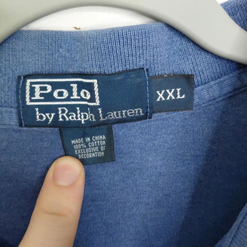 Polo Ralph Lauren Shirt Mens XXL 2XL Collar Long Sleeve Cotton Pony Emblem